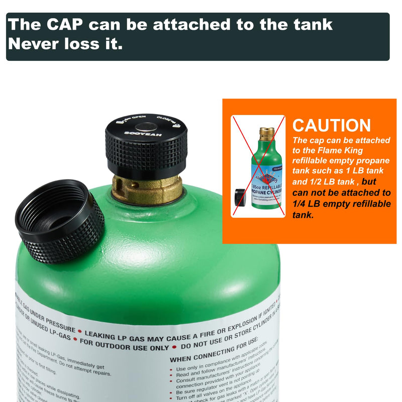 [Australia - AusPower] - 1LB Propane Cylinder Protect Caps with Magnetic,Sealed Caps(pack of 4PCS),Metal Material-Black 