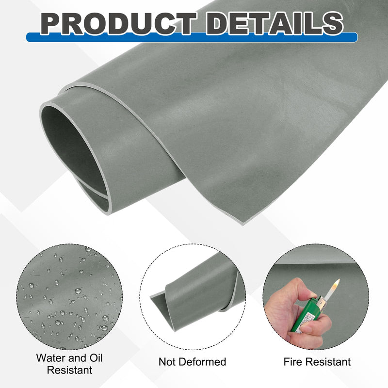 MECCANIXITY Silicone Rubber Sheet 1/8" Thick x 12" Wide x 12" Long, Anti-Slip Gasket Material Silicone Mats for Crafts, Pads, Seal, Bumpers,Cushioning,DIY Material,Grey 1/8" x 12" x 12" Grey