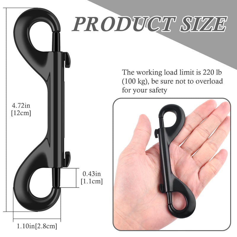 [Australia - AusPower] - ERKOON Extra Large 4.7 inch Double Ended Bolt Snaps Hooks 220lbs Load Capacity Zinc Alloy Double Sided Clips Heavy Duty Trigger Snap for Dogs Leashes/Water Bucket/Horse Feed/Hammocks (8 Pack) 8 Pack 