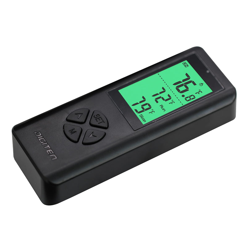[Australia - AusPower] - DIGITEN Wireless Thermostat Plug-in Temperature Controller Outlet Remote Control Built in Temp Sensor Thermometer Heating Cooling Mode for Fan Heater Greenhouse Home Brew Reptile, Black 