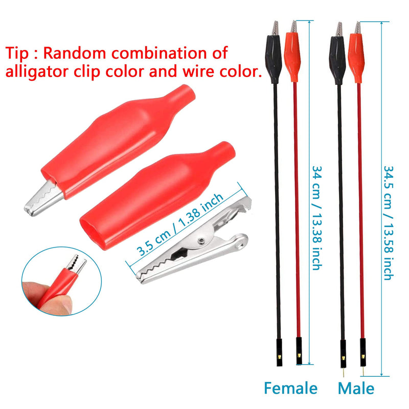 [Australia - AusPower] - 840Pcs Breadboard Jumper Wire kit for Arduino, 14 Vaules, 2 mm/0.08"-125 mm/4.92" Minidodoca U-Shape Magnetic jumper wires assortment kit & 4Pcs 34cm/13.4 inch Length Alligator clip test leads 840pcs+4pcs Alligator 