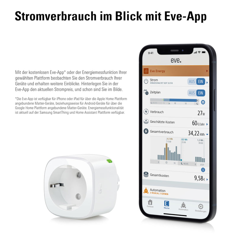 Eve Energy (Matter) - Smart Socket with Consumption Measurement Eve Energy (Matter) Single