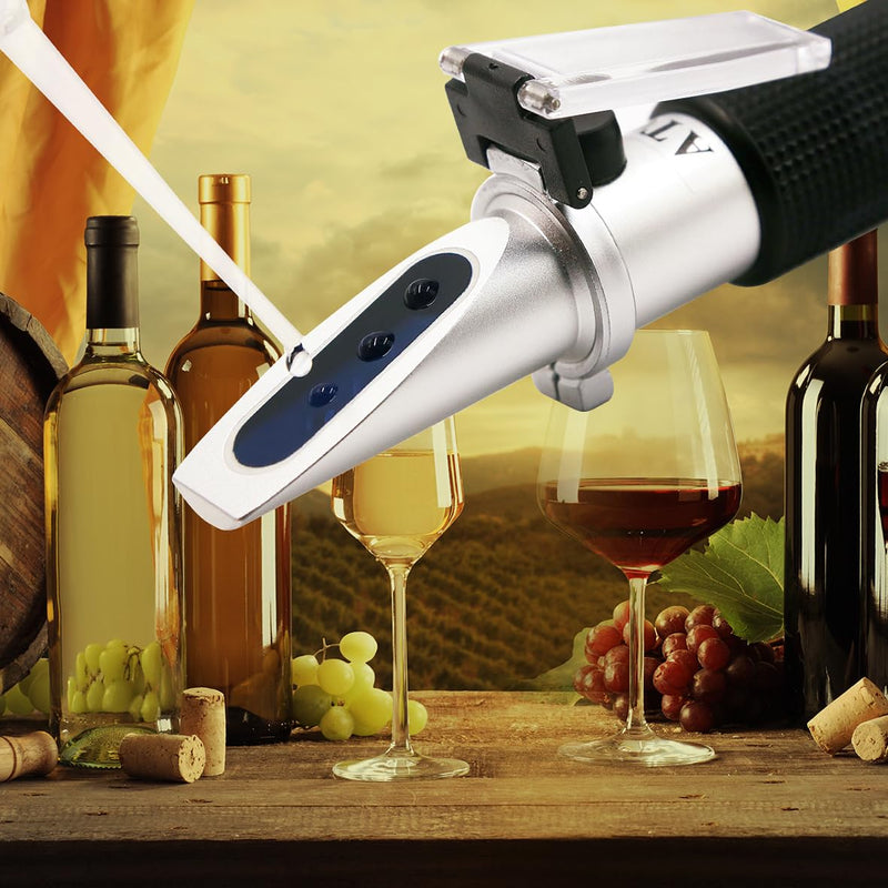 [Australia - AusPower] - Brix Refractometer with Dual Scale - Specific Gravity & Brix, High Precision Handheld Refractometer Hydrometer with ATC for Beer Brewing Wine Making, Home Brewing Kit 