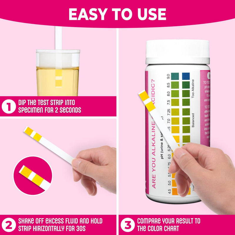 [Australia - AusPower] - pH Test Strips – 150 Count – pH Range 4.5–9 – for Urine and Saliva – Litmus Paper, pH Paper for Women and Male, and pH Balance Testing,Home Use 