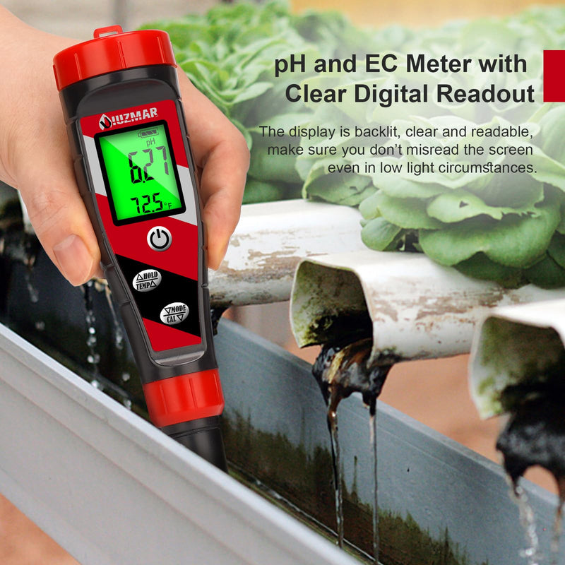 [Australia - AusPower] - Digital pH Meter pH TDS EC Meter for Hydroponic Nutrient Solution pH and EC Meter with LCD Display TDS Water Tester pH PPM Meter for DWC Setup Aeroponic Growing Tent Indoor Plant Grow 