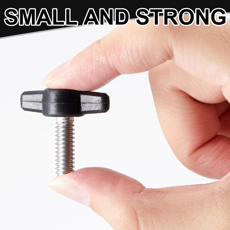 [Australia - AusPower] - 16 Pcs Stainless Steel Thumb Screw Thread Thumbscrew Adjustable Tee Wing Screw Black Wing Knob Bolt for Remove Replace Hand Clamping Tightening Knob Power Supply (1/4"-20 x 3/4") 1/4"-20 x 3/4" 
