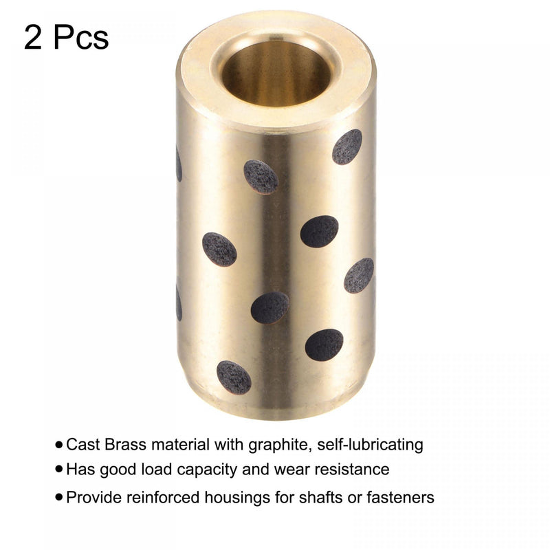 [Australia - AusPower] - uxcell Sleeve Bearings 8mm Bore 15mm OD 45mm Length Wrapped Oilless Bushings Brass Graphite 2pcs 8x15x45mm 