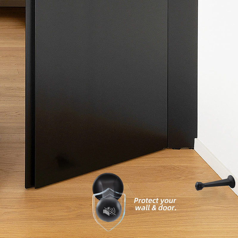 [Australia - AusPower] - HOME MASTER HARDWARE 12-Pack Heavy Duty Solid Rigid Door Stop - 3" Door Stopper with Matte Black Finish and Plastics Tip for Wall and Door Protection 12pack 