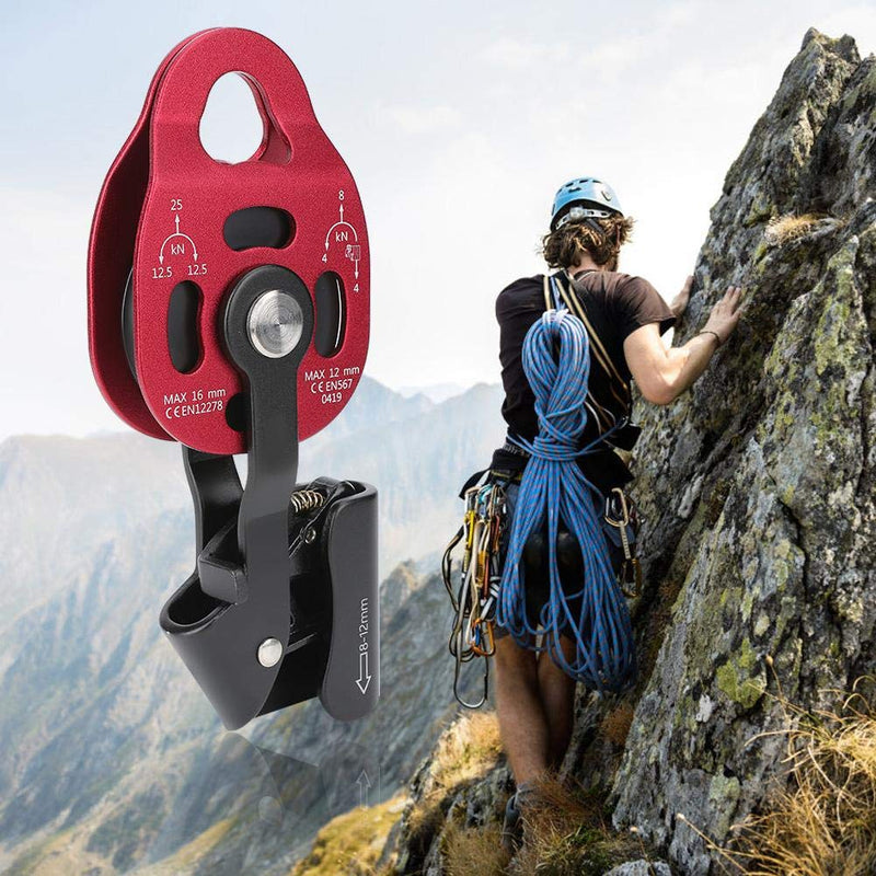 [Australia - AusPower] - Pulley Wheel, Pulley Climbing Single s Wheel, 4KN Aluminium Heavy Duty Single s Rope Pulley Block for 8-12mm Rope Climbing Pulley Lifting Device Pulley 