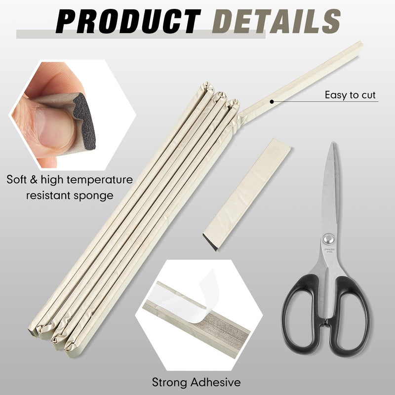 [Australia - AusPower] - 4 Pcs 90" L x 0.75" W x 0.25" H Faraday Foam Gasket Conductive Fabric Foam Strip with Adhesive Backing Faraday Tape High Shielding Conductive Gasket Foam Adhesive Strip for Seal RF Enclosures 4 