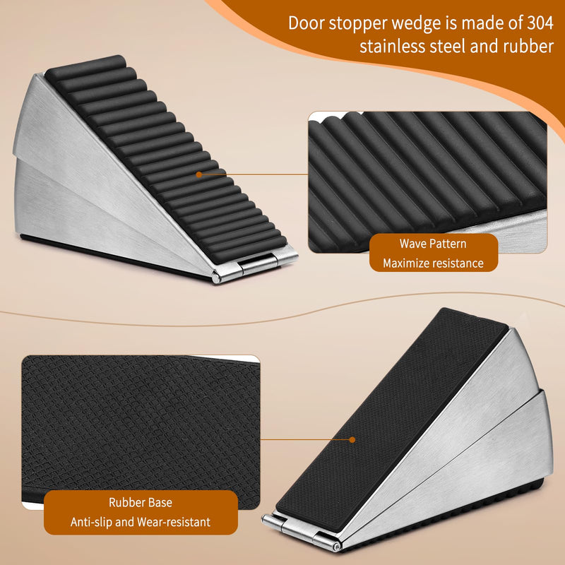 [Australia - AusPower] - Heavy Duty Door Stopper - Tall Door Stop Large Door Stoppers for Bottom of Door, 3 in High Door Stop Wedge Suits Any Heavy Door Gap 