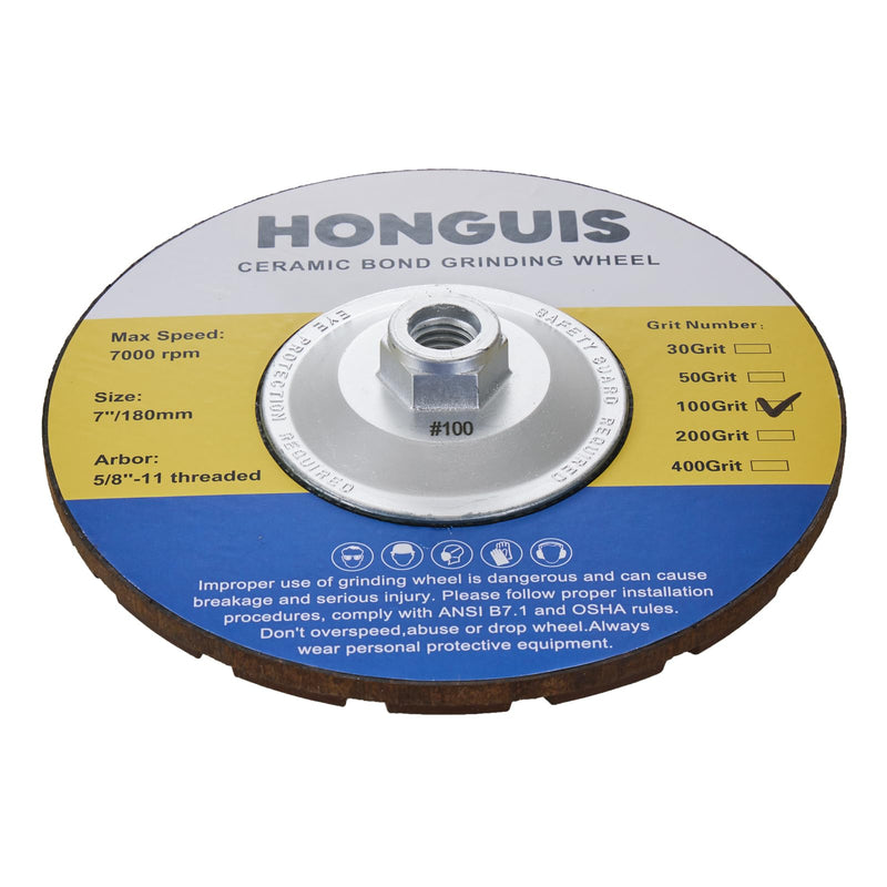 [Australia - AusPower] - 7 inch Transitional Concrete Grinding Wheel,5/8"-11 Arbor Ceramic Bond Cup Wheels for Concrete Smoothing Polishing,100 Grit 7 Inch 100 Grit 