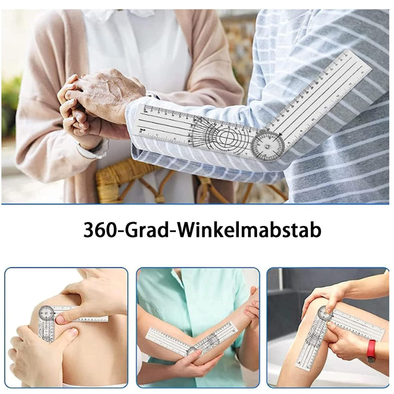 Goniometer 360° Protractor PVC, Medical Protractor Physio | Transparent 360° protractor for physiotherapy, sports therapy and home work for easy angle measurement.