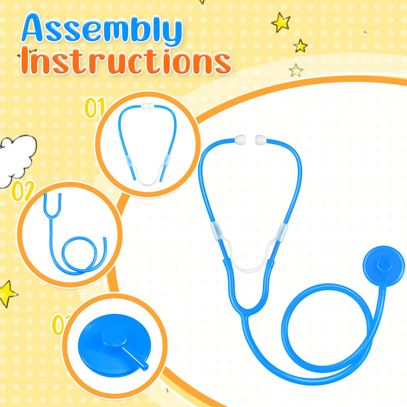[Australia - AusPower] - Hanaive 30 Pack Kids Stethoscope Toy Disposable Stethoscope Bulk Real Working Nursing Doctor Pretend Game Nurse Costume Accessories for Kids School Career Day Grad Party(Blue) Blue 
