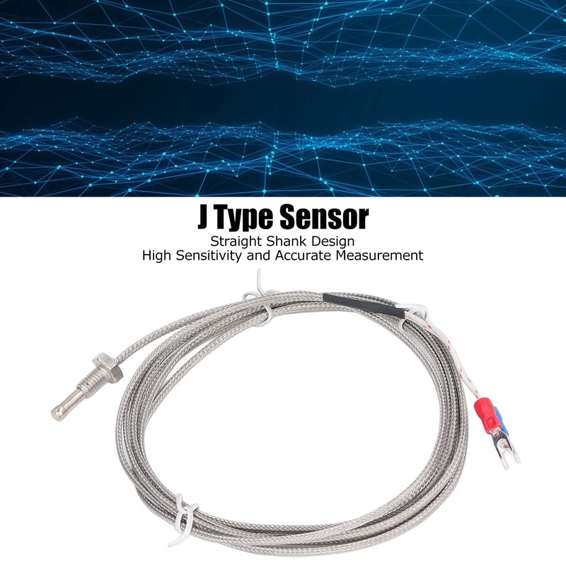 [Australia - AusPower] - Eujgoov Screw Probe Temperature Sensor J Type Thermocouple 2 Meters Cable Temperature Range: 0~750℃ WRNJ-M6 
