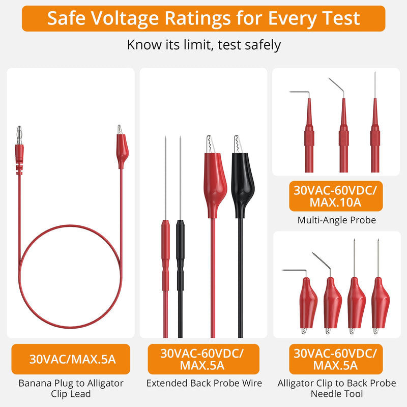 Neoteck 44-Piece Test Leads Test Cable Set 4 mm Banana Plug Crocodile Clips Multi-Angle Test Probe