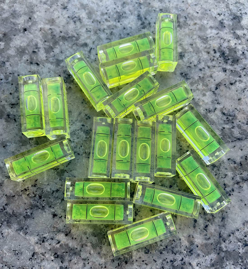 [Australia - AusPower] - 8Pcs Small Bubble Spirit Level Mini Square Levels Measuring Tools for Balancing Frame, Mural, Picture Hanging, Turntable, Tripod, Camera, Phonograph, 10x10x29mm, 32x7mm (Set A) 