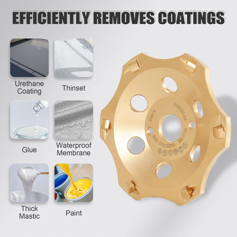 Diamond Cup Wheel 125 mm with 6 Segments for Angle Grinders, Grinding Disc, Cup Grinder for Tile Adhesive, Coatings on Granite, Stone, Concrete