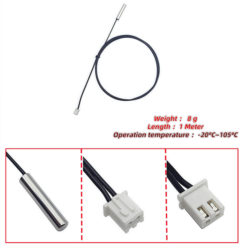 [Australia - AusPower] - 6Pcs 10K 3950 NTC Temperature Sensor Probe 1M 39.37inch Waterproof Stainless Steel Temp Probe for Refrigerator, Aquarium, Industrial, Water Dispenser Parts 