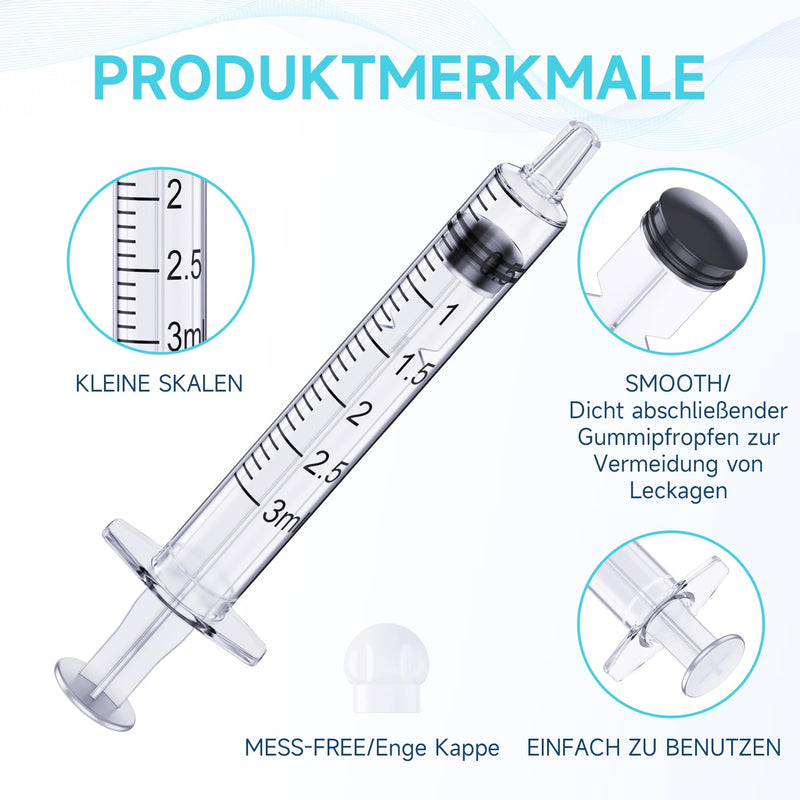 [Australia - AusPower] - 3ml Syringe for Liquid | Liquid Syringe | Plastic Syringes | Syringe with Cap & Catheter Tip -Individual Sealed (No Needle? 30Pack-3ml 