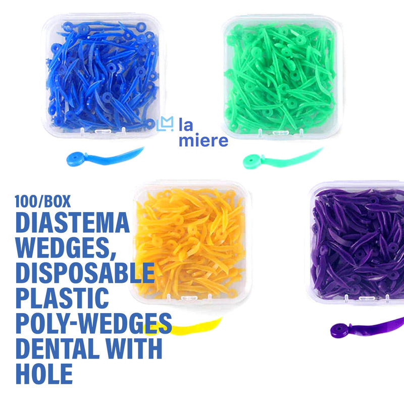 [Australia - AusPower] - 4Boxes Diastema Wedges, Disposable Plastic Poly-Wedges Dental Fixing Wedge with Hole, Included: L, M, S, Super Small Mix 