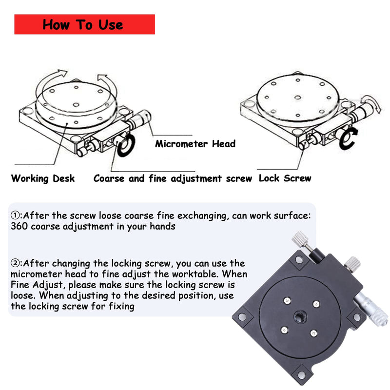 [Australia - AusPower] - Fine Tuning Sliding Table,RS60-L Manual Trimming Station Displacement Platform Linear Stage Table Worktable ?60mm 