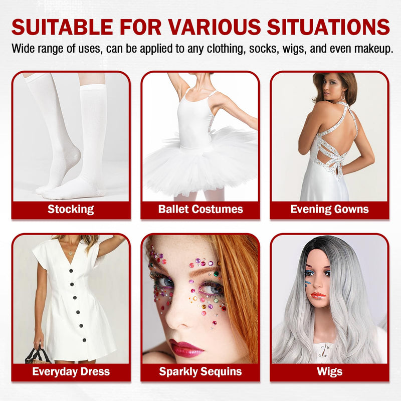 100 Strips Double Sided Fashion Tape for Clothes Strong Adhesive Skin Tape | Body Adhesive Roll-On Water Wash Off Body Glue Skin Glue for Dancers, Sock, Stocking, Leotards, Bras, Wigs, Costumes