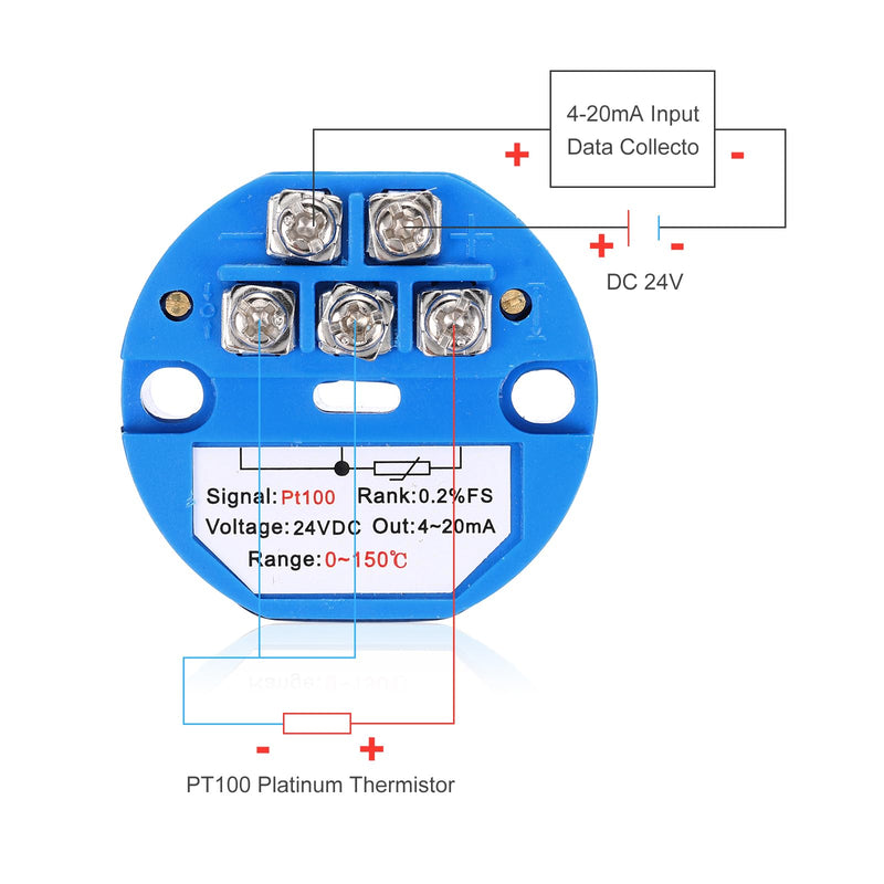 [Australia - AusPower] - MECCANIXITY -50-250C RTD PT100 Temperature Sensor Transmitter Module 4-20MA DC24V Temperature Amplifier for Thermocouple, PLC Modules -50 to 250C 