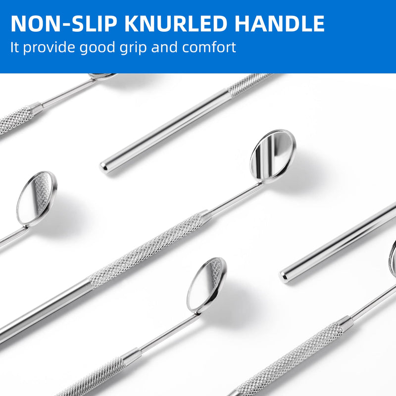 [Australia - AusPower] - Annhua Dental Inspection Mirror Stainless Steel Anti-Fog Mouth Mirror Tool, Inspection Reflector Instrument Tools Curved Dental Mirror for Oral Care Tool and Makeup Mini Mirror 