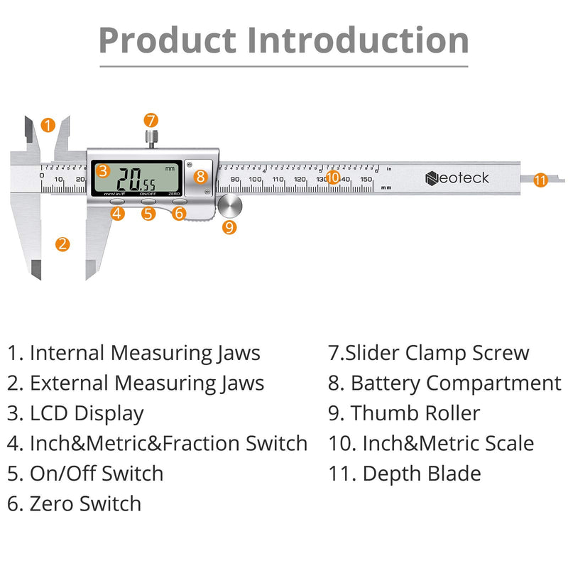 [Australia - AusPower] - Neoteck 4" Digital Caliper + 6" Digital Caliper and Feeler Gauge Set 