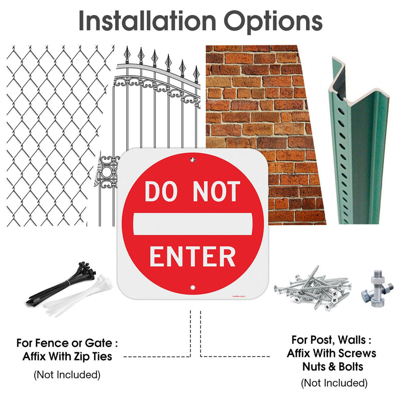 GicnKeuz Do Not Enter signs,12 x 12 Inches Safety Warning Sign .040 Reflective Aluminum,Waterproof and Fade Resistant,2 Pre-drilled holes,Easy to Install, Indoors and Outdoors Use(2-pack) 12 x 12 Inches - 2 packs