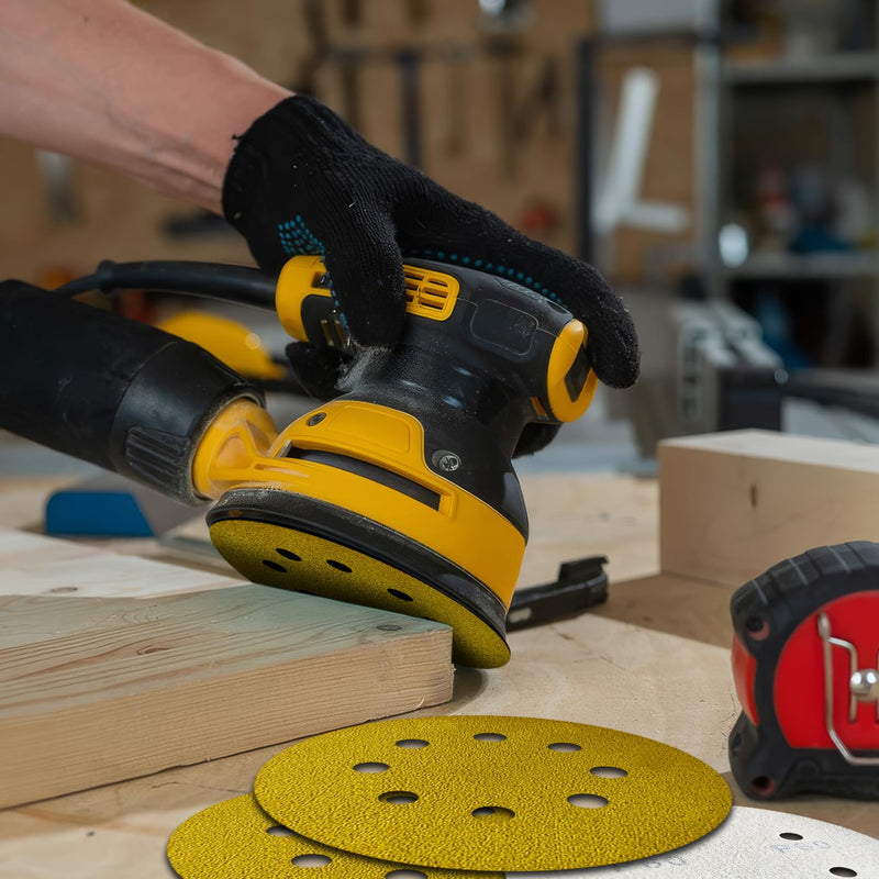 Sandpaper 125 mm 80 Grit (Pack of 80) - 8 Hole Sanding Discs | For Random Orbital Sanders, Wood & Metal 80 pieces - 80 grit