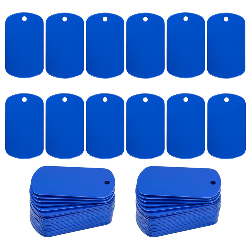StayMax 100 Pack Anodized Aluminum Engraving Blank Tags Stamping Blanks (Blue) Blue