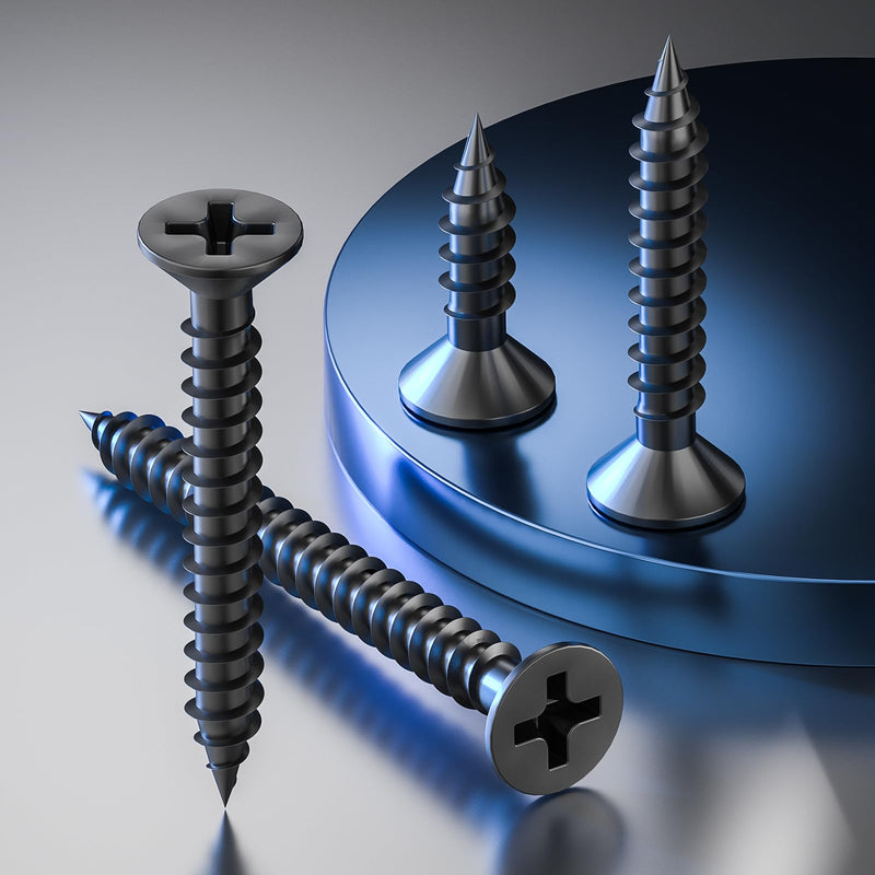 [Australia - AusPower] - (200Pcs) #8x2" Black Wood Screw Quick Metal Self Tapping Flat Head #8x2" 