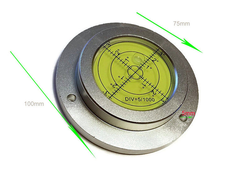 [Australia - AusPower] - 4" High Accuracy Aluminium Housing Big Bullseye Level Bubble Spirit Level with Mounting Hole for RV Crane Pile Driver 100mm/4" 