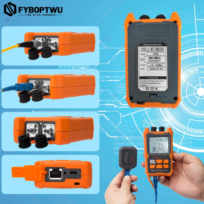 [Australia - AusPower] - 4 in 1 Function Fiber Optic Tester Portable Optical Power Meter (FC/SC/ST) & VFL 2mw Visual Fault Locator & LED, OPM & VFL, Range: (-70) dBm ~ (+6) dBm, 1pc -70 dBm to +6 dBm 