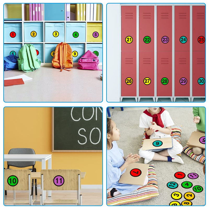 [Australia - AusPower] - WhatSign Line up Spots for Classroom Floor Number Stickers for Classroom 36Pcs Line up Dots Floor Decals Line up Numbers for Classroom Back to School Kindergarten Preschool Supplies 1-round 