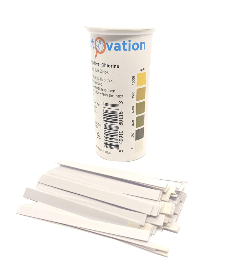 [Australia - AusPower] - Extra High-Level Chlorine Test Strips, 0-10,000 ppm [Vial of 100 Strips] 