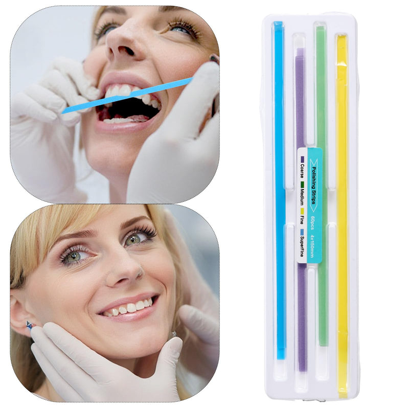 [Australia - AusPower] - 60 Pcs Dental Polishing Strips Teeth Sanding Grinding Tool Universal Dental Abrasive Strips Teeth Polishing Finishing 4mm x 150mm Finishing Tooth File for Oral Care Cleaning Gloss Contouring 60 