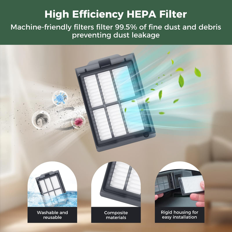[Australia - AusPower] - 24 Pcs Accessories Kit for iRobot Roomba Plus 405 Combo/505 Combo/507 Combo Robot Vacuum Cleaner: 1 Main Brush, 6 Dust Bags, 6 Mop Pads, 4 Filters, 6 Side Brushes and 1Cleaning Brush(400/500 Series) Combo 405/505-SET24 