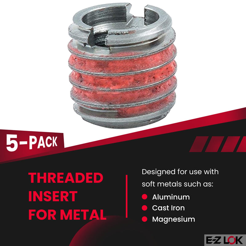 [Australia - AusPower] - E-Z LOK - 303-332 E-Z Lok Externally Threaded Insert, 303 Stainless Steel, #10-32 Internal Threads, 3/8"-16 External Threads, 0.406" Length, Made in US (Pack of 5) #10-32 IT, 3/8"-16 ET, 0.406" L Pack of 5 