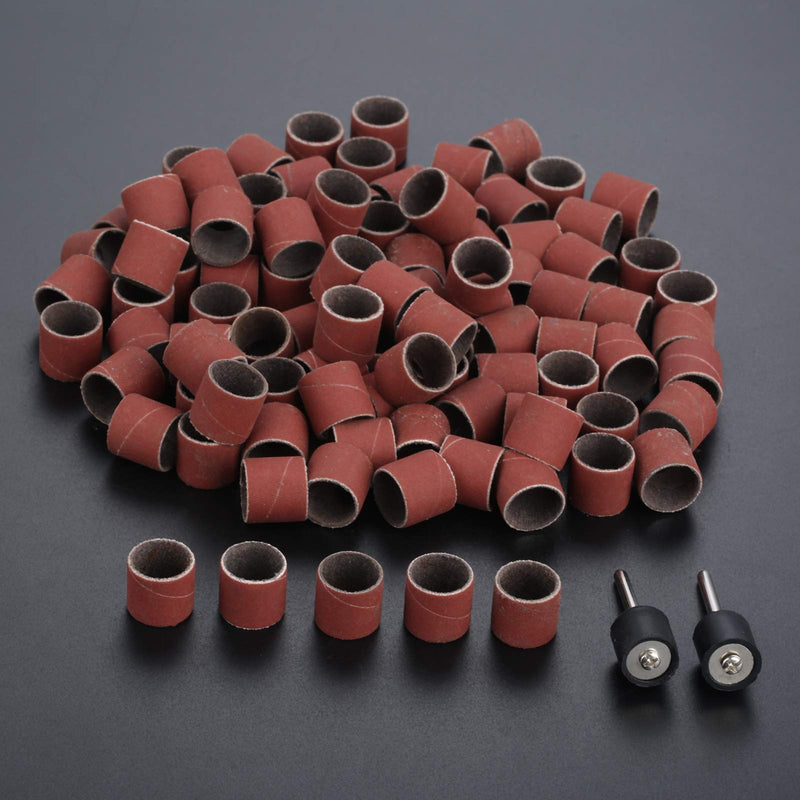 [Australia - AusPower] - 100 PCs Sanding Bands 600 Grit Drums Sleeves for DREMEL Rotary Tools with 2PCs Mandrel 12CM 600# Grit with Mandrel 
