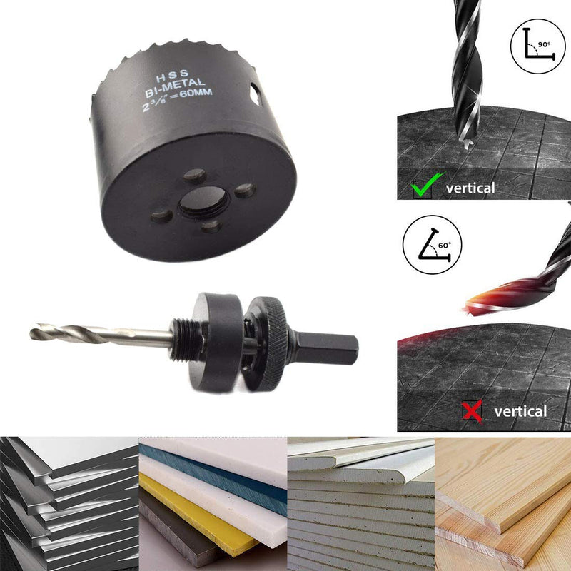 2-3/8 Inch Desk Grommet and Hole Saw Kit, OZXNO 5-Pack 60mm Flexible Desk Wire Cord Hole Cover with Matching Holesaw Drill Bits for Cable Organizer Wiring Management and Protection 2-3/8 inch (60mm)