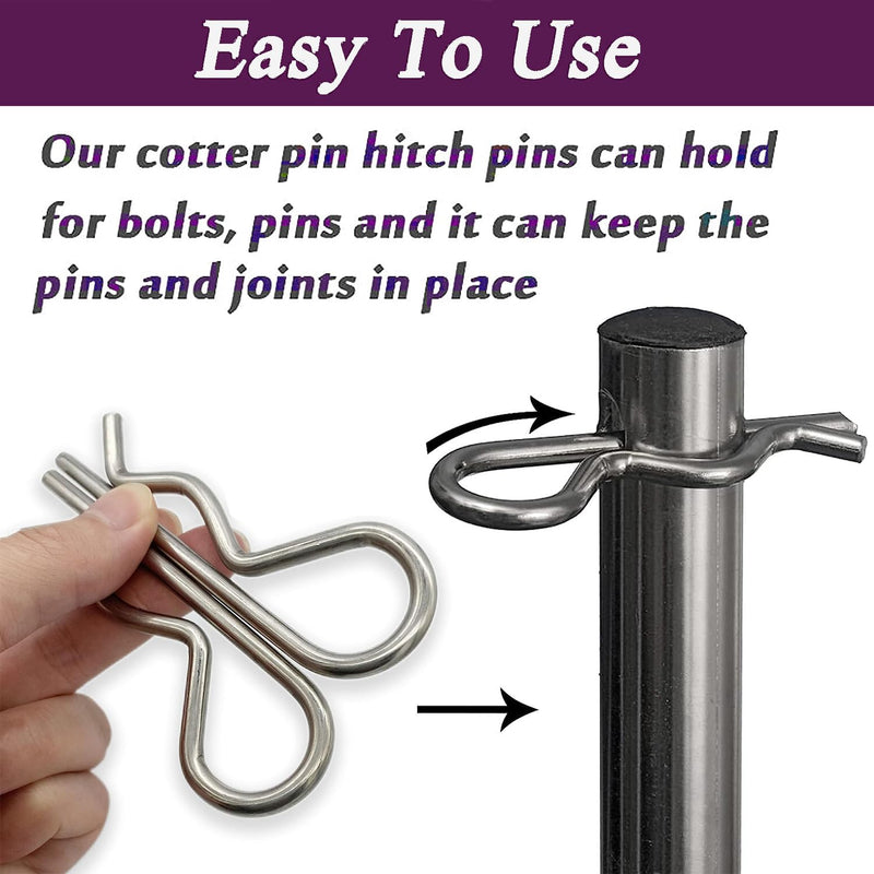 [Australia - AusPower] - 15Pcs Heavy Duty Hitch Pins Clip R Clips Cotter Pins, Stainless Steel Spring Retaining Wire Hair Pins? Large for Trailer Tractors Mower Carts Truck Pin Clip?Strong Spring Tension M3x60mm M3×60mm-15pcs 304 Stainless Steel 15 