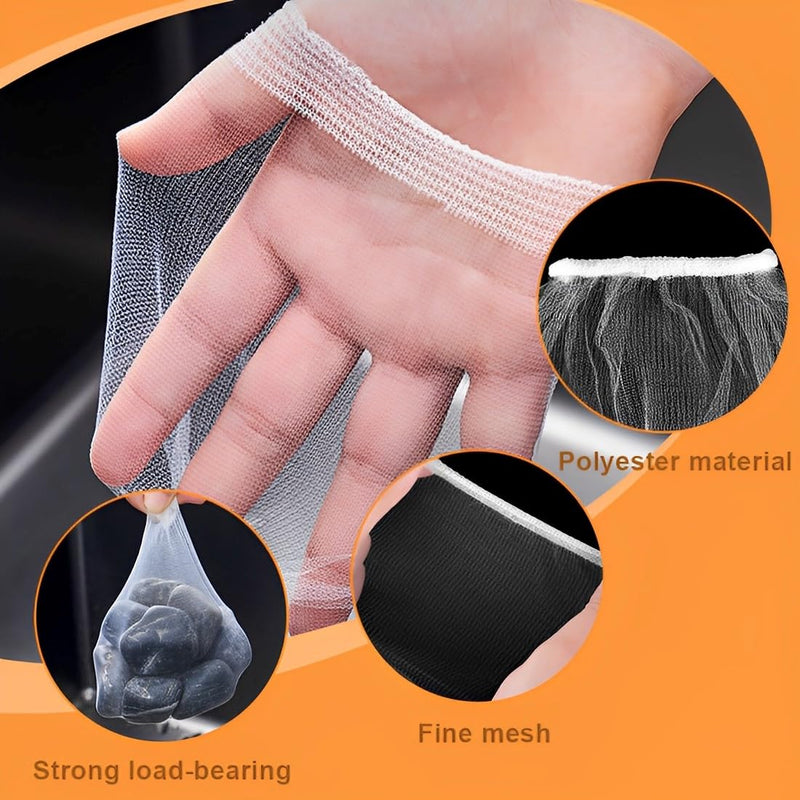 [Australia - AusPower] - SGERUFZ Pack of 100 Disposable Sink Filter, Kitchen Sink Strainer Bag, Elastic Sink Strainer Bag, Drain Strainer, Mesh Sewer Filter Bag, Rubbish Bag, Filter Net for Kitchen, Bathroom 