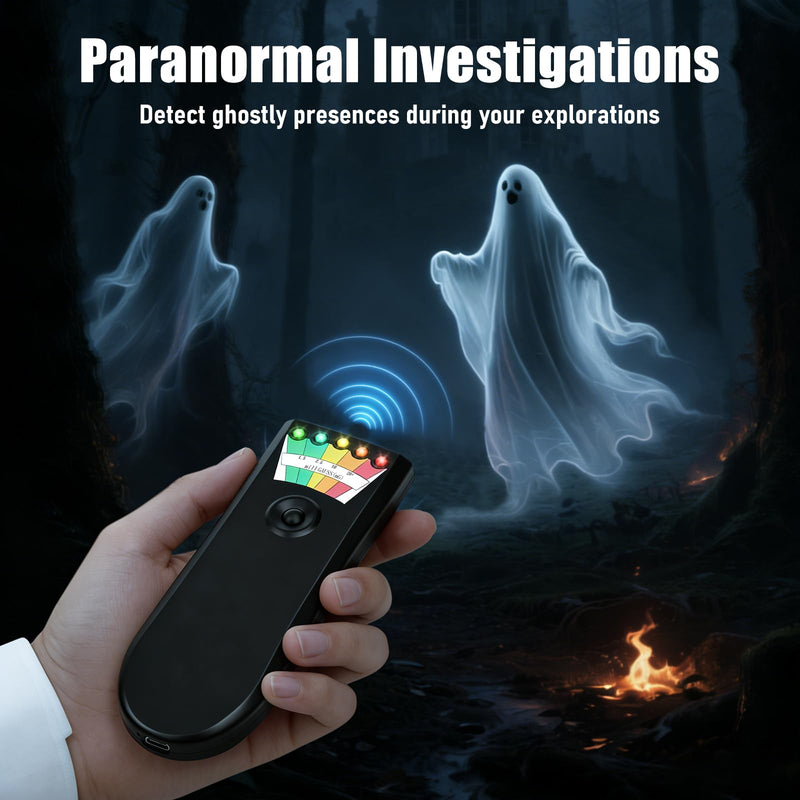 Upgraded Rechargeable EMF Meter with 5 Level LED EMF Meter Portable Handheld Magnetic Field Detector for Ghost Hunting and Inspections in Home, Electromagnetic Paranormal Equipment Tester (2 Pack) 2Pack