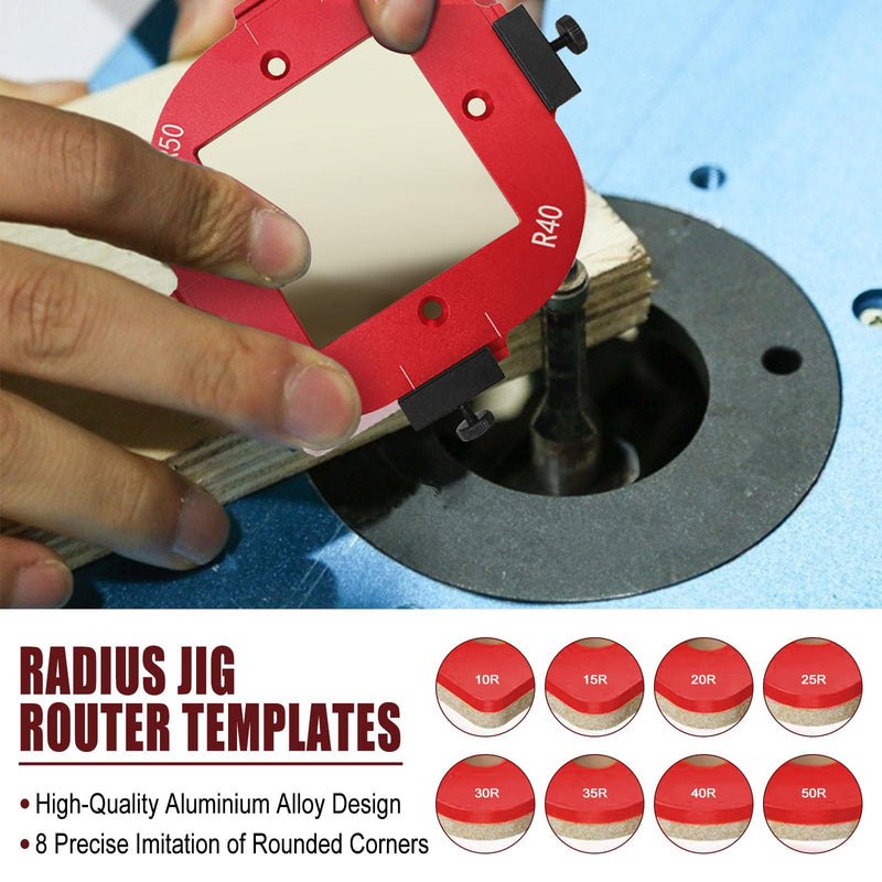 [Australia - AusPower] - Pack of 2 Radius Jig Router Stencils Corner, 4 in 1 Radius Quick Device for Woodworking R10 R15 R20 R25 R30 R35 R40 R50 Radius Routing Templates for Woodworking DIY Pack of 2 