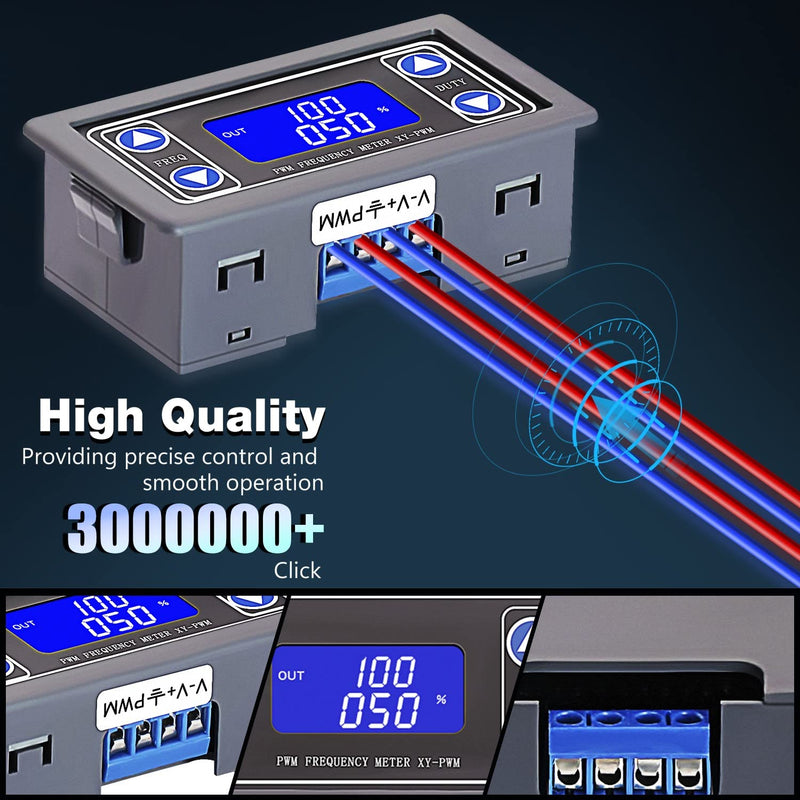 [Australia - AusPower] - Adjustable Signal Generator,PWM Pulse Frequency Duty Cycle Rectangular Wave Square Wave Signal Generator DC 3.3-35V 5-30mA LCD Display Module 3.3V-35V Adjustable 