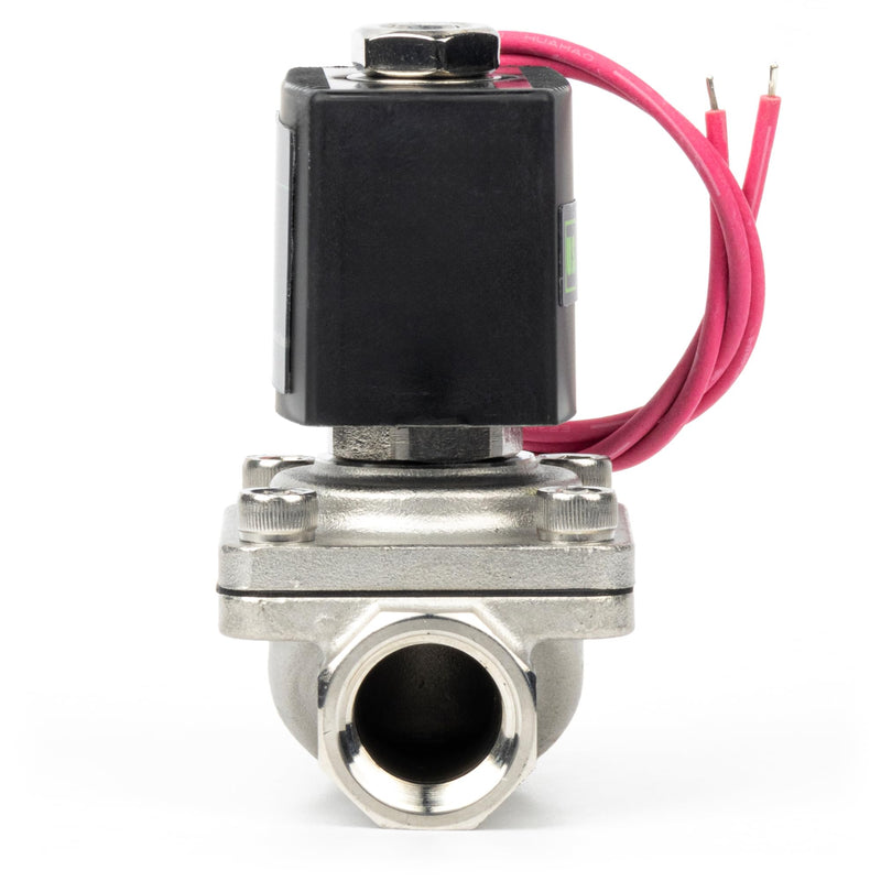 [Australia - AusPower] - U.S. Solid 1/2" Stainless Steel Solenoid Valve - 12V DC Normally Closed Electric Solenoid Valve with Viton Seal, Lead Wire Type 0.5 Inch 