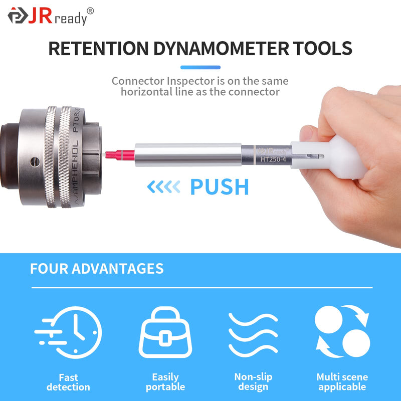 [Australia - AusPower] - JRready ST5245-HT250 Electrical Tension Test Tools，20# Socket and Pin Tester Tips Work with The HT250-4 Adjustable Retention Dynamometer Tool Set in Electrical System Tools(RED) 1PCS Retention Tester+1Pair Tester Tip 